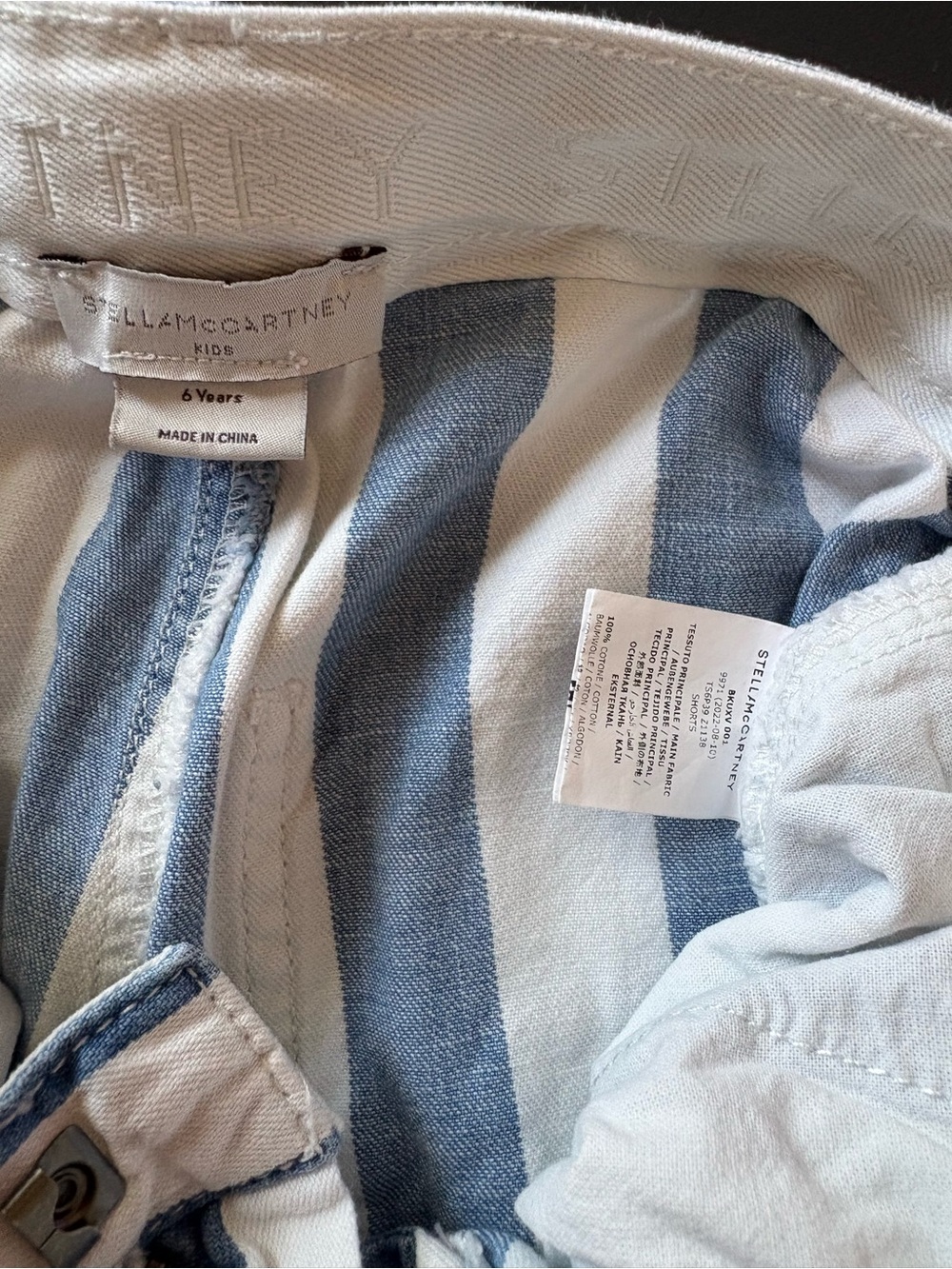 Stella McCartney Kids White Tee with Blue Bow Tie & Suspenders - Picture 8 of 8